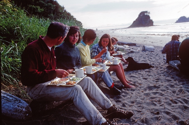 The beach served as lunchroom for the 1966 archaeology crew. 